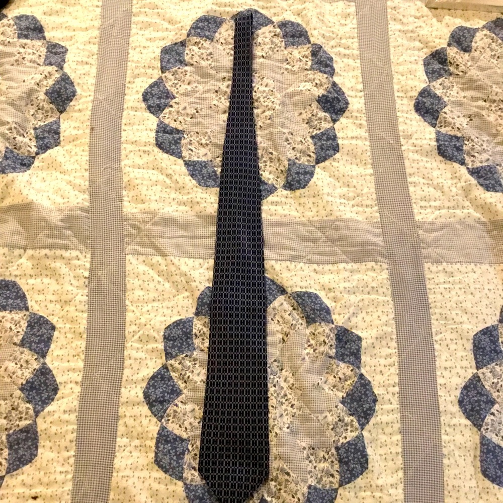 Plaid Necktie (Navy and Cerulean Blue)